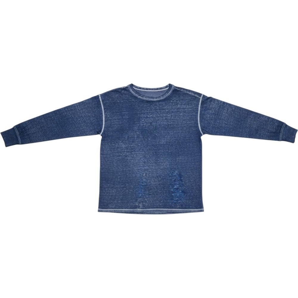 Free People Movement Long Sleeve Burnout Top Indigo Blue Womens Medium